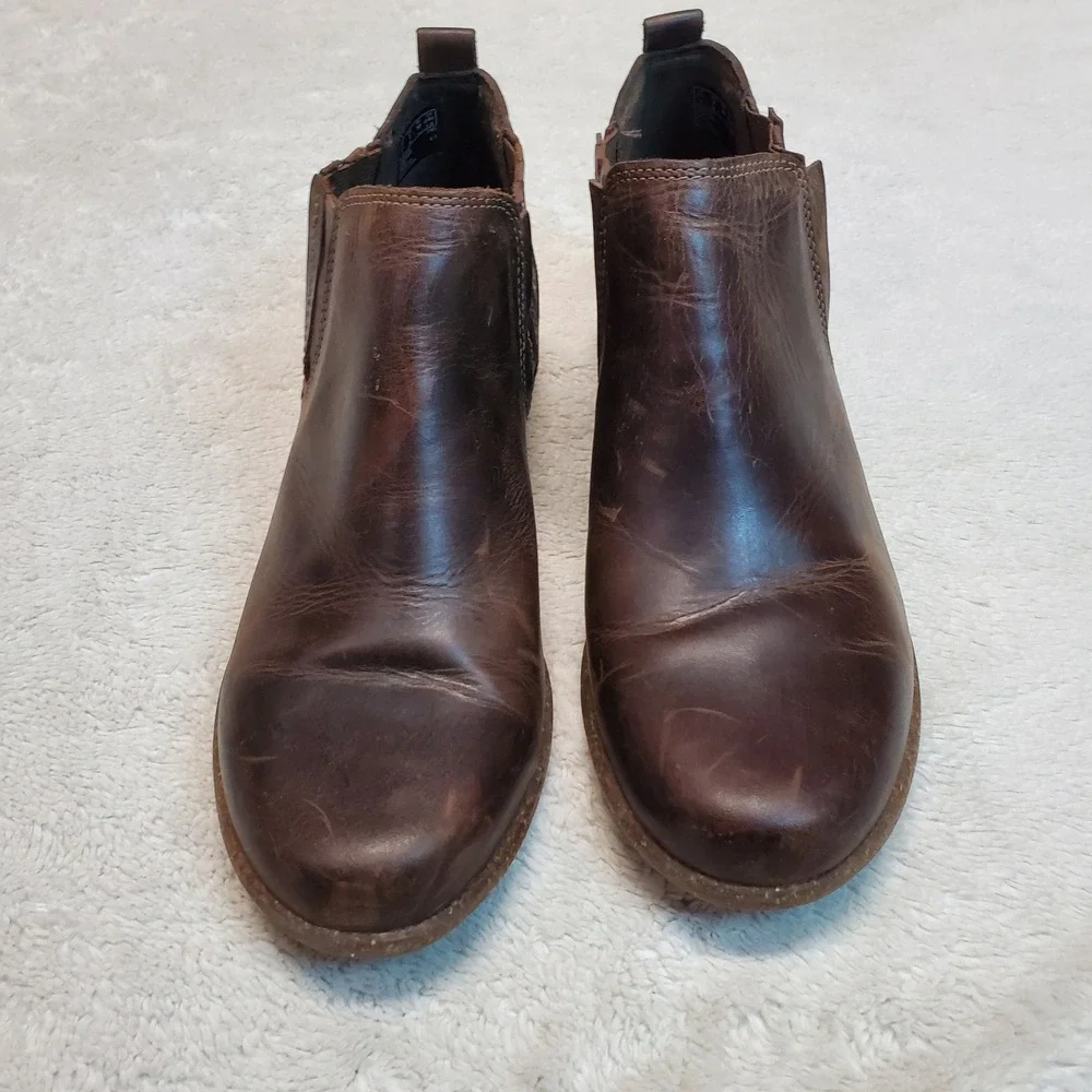 Clarks Brown Leather Jade Festival Boho Classic‎ Classic Preppy Ankle Boots 8